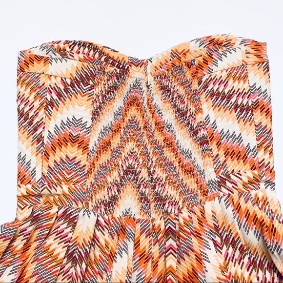 Parker Lily Multi Color Silk Strapless Dress S - Picture 7 of 8